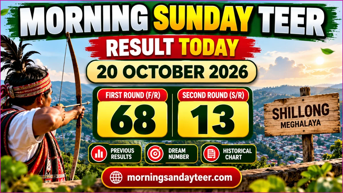 Morning Sunday Teer Result Today: Shillong Numbers for 20 October 2026